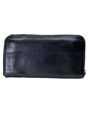 Chrome Hearts Wallet Rec Zip Around Black Leather Business Daily Capacity Easy